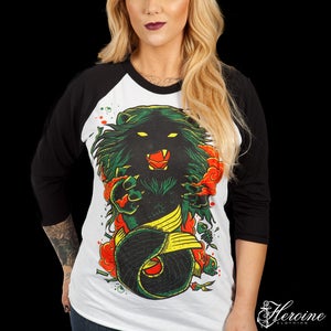 Image of Merlion White/Black Raglan Unisex
