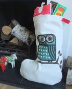 Image of large roddy the owl christmas stocking