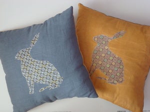 Image of Sitting Hare Cushion - As Seen in Ideal Home Magazine