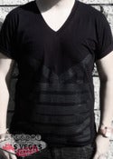 Image of The STEALTH V-NECK Tee (GLOSSY BLACK on BLACK)