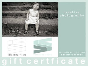 Image of Gift Certificate for ONE (1) Photo Session (only Seattle)