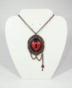 Image of Locked Heart Hand Painted Cameo Necklace with Key Charm
