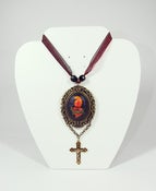 Image of Scared Heart Hand Painted Cameo Necklace