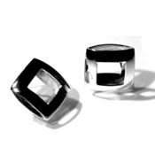 Image of Square Double Cut-out Earrings