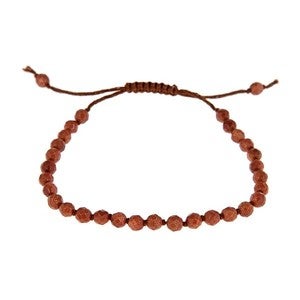 Image of Hand Knotted Goldstone Bead Bracelet