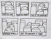 Image of Untitled (Sleep All Day, Feed All Night) Drawing by Kevin Lyons
