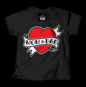 Image of Mom and Dad Heart Tattoo T-Shirt