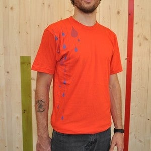 Image of Bright red Orange Rain T