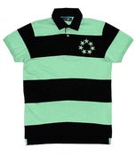 Image of ORCHARD STREET Full Stripe Polo (green/black)