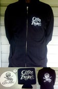 Image of Hoodie, coozie, sticker, button pack