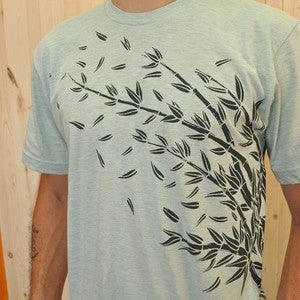 Image of windy BamBoo forest seafoam/grey shirt T