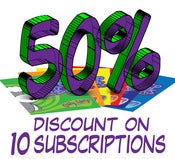 Image of 50% Off Coupon for 10 Subscriptions
