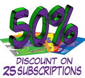 Image of 50% Off Coupon for 25 Subscriptions