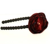 Image of Ruby Red Satin and Beaded Headband