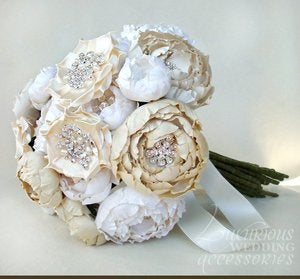 Image of Creme de la Creme Brooch Wedding Bouquet