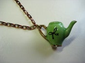 Image of Bow tea pot charm necklace
