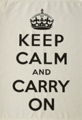 Image of Keep Calm and Carry On Tea Towel- Black 