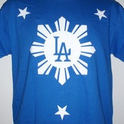 Image of AKO Apparel - LA Sun N Stars - White on Blue [LASNS09WBLU]