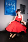 Image of Plain Red Halterneck Dress