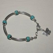 Image of Sterling Silver and Turquoise Tube Bracelet
