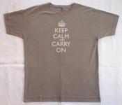 Image of Men's Keep Calm and Carry on T-Shirt - Olive