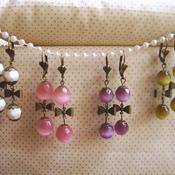 Image of 'Gourmandes double perles de...' (n°2) Boucles d'oreilles