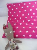 Image of Housse de coussin Etoiles Rose Mimimouse