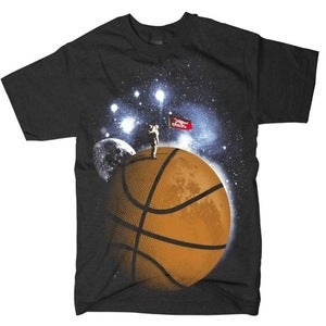 Image of Paper Chain Baller tee. Charcoal/Heather.