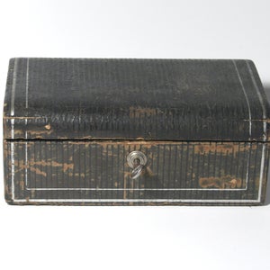 Image of Vintage Antique Jewellery box with key -SOLD