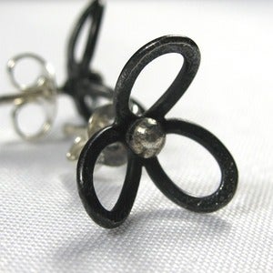 Image of Bloom Earring Studs (oxidised) by Bonny Lad