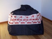 Image of Kids Beanbag - Wings & Wheels Design on Denim
