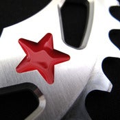 Image of Red stars - Silver chainring