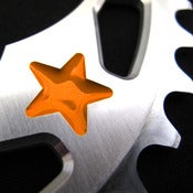Image of Orange stars - Silver chainring