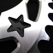 Image of Black stars - Silver chainring