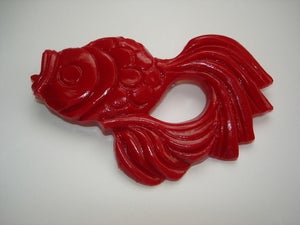 Image of Japanese style Koi Fish brooch - Black or Ivory