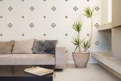 Image of Vinyl Wall Sticker Decal Art - Small flower pattern (wallpaper look)