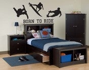 Image of Vinyl Wall Sticker Decal Art - Born To Ride - Surfing, Scateboarding, Snowboarding