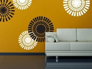 Image of Vinyl Wall Sticker Decal Art - Circle Shapes - Wallpaper Look