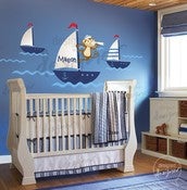 Image of NEW DESIGN - Sailor Monkey on Sailing Boat Nautical- dd1047 Vinyl Wall Decal Sticker Art Girl Boy Nu