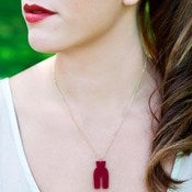 Image of Medium Single Lucite/Wood/Mirror Gold