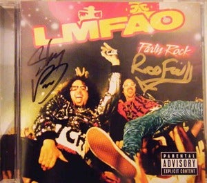 Image of LMFAO's debut Album Party Rock! AUTOGRAPHED BITCH!!!
