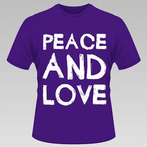 Image of Purple 'Peace and Love' tee