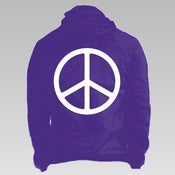 Image of Purple peace symbol hooded sweatshirt