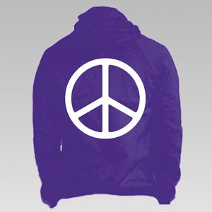 Image of Purple peace symbol hooded sweatshirt
