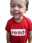 Image of read youth tee, red/white
