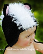 Image of Earflap Skunk hat crochet pattern