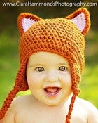 Image of Fox Earflap hat crochet pattern