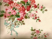 Image of Vintage 50s Shabby Flower Wallpaper, price is per Metre