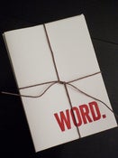 Image of word. // red letterpress notecard set // 4-pk