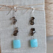 Image of Peruvian Opal and Smoky Quartz Earrings